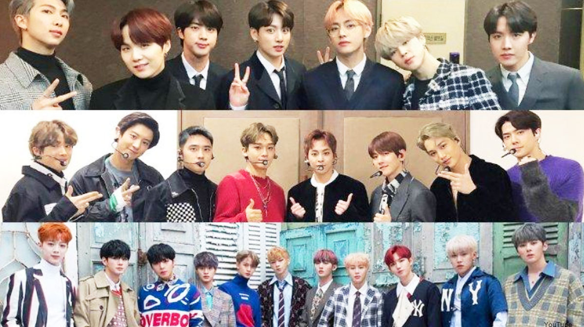 BTS(防弾少年団）、EXO、Wanna One