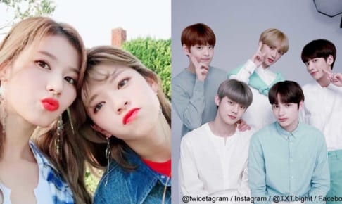 TWICEサナ＆ジョンヨン、TXT（左）