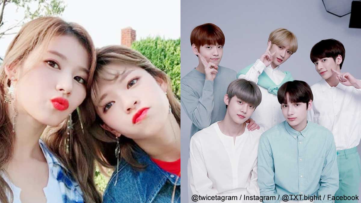 TWICEサナ＆ジョンヨン、TXT（左）