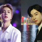 BTSジン、ASTROウヌ（右）