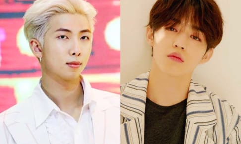 BTS RM、SEVENTEENエスクプス（右）