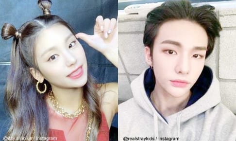 ITZY イェジ(左)とStray Kids ヒョンジン（右）