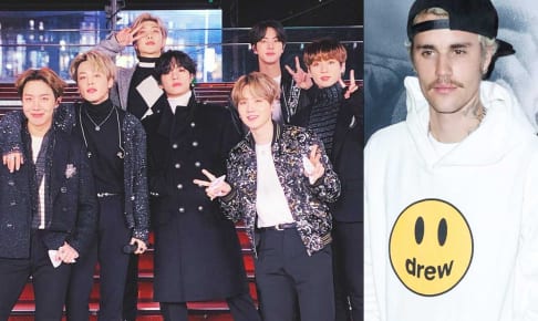 BTS、ジャスティン・ビーバー（右）