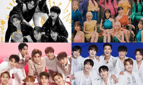 BTS（写真左上）、IZ*ONE（写真右上）、NCT 127（写真左下）、SUPER JUNIOR（写真右下）