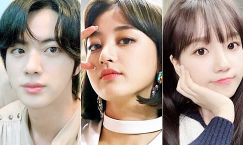 （左から）BTS ジン、TWICE ジヒョ、IZ*ONE ユリ