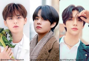 SEVENTEENミンギュ、BTS V、Stray Kidsヒョンジン(右)