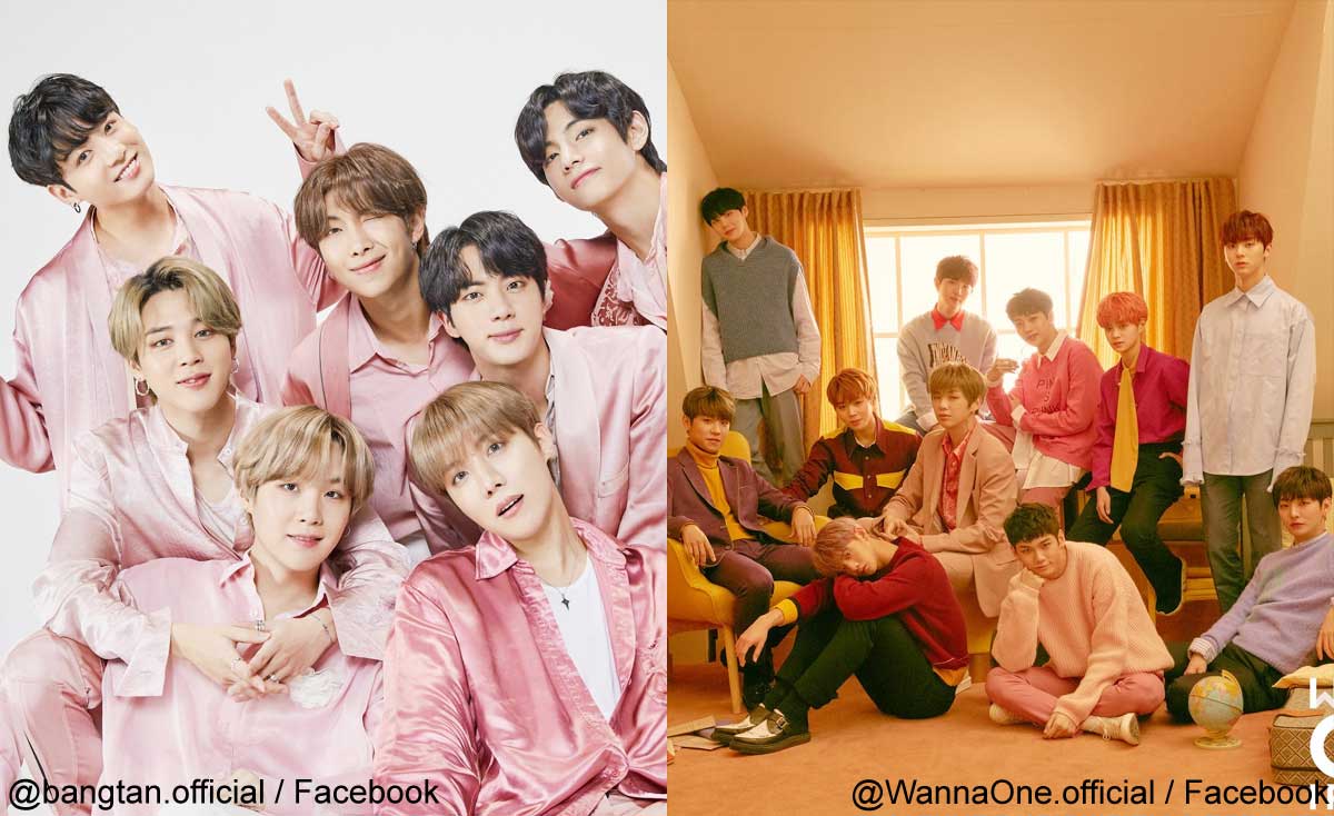 BTS、Wanna One（右）