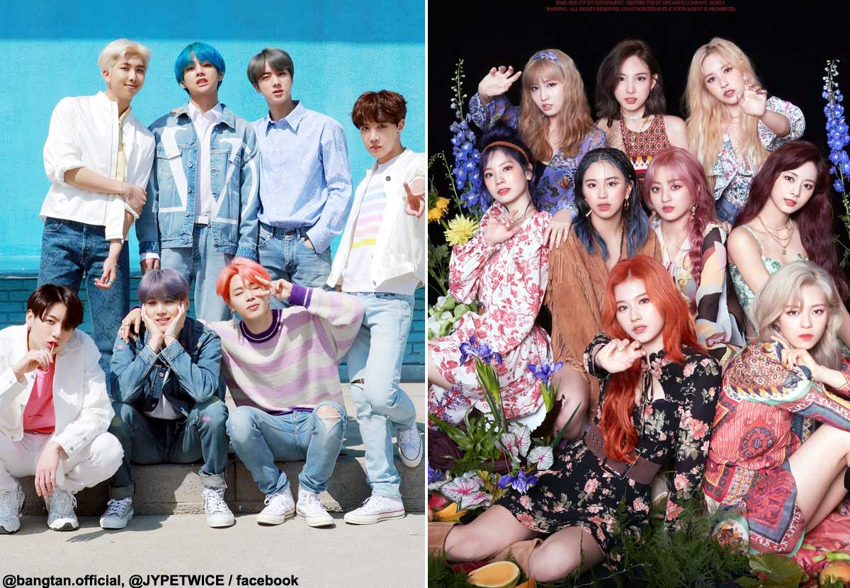 BTS（左）、TWICE