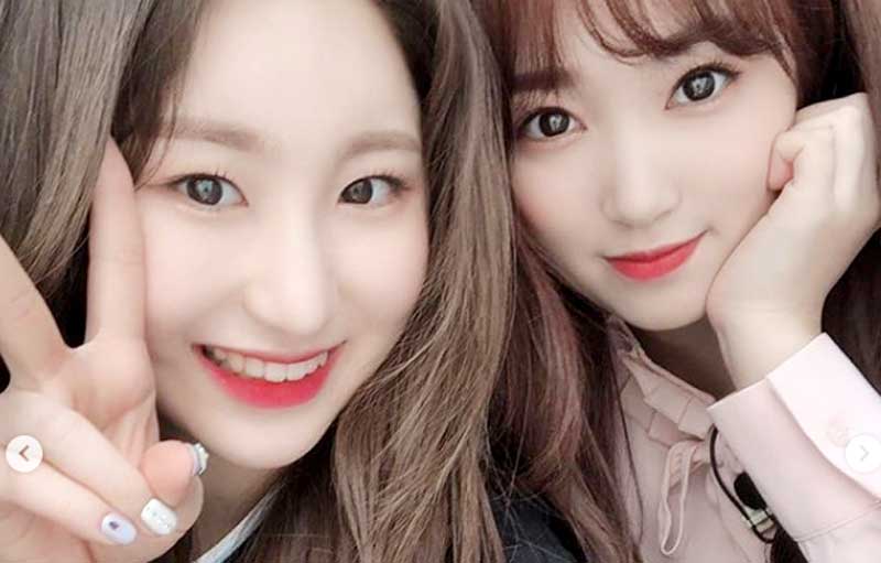 チェヨン（左）、矢吹奈子　@official_izone / Instagram