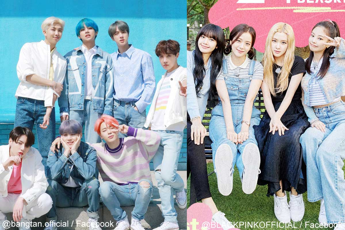 BTS、BLACKPINK（右）