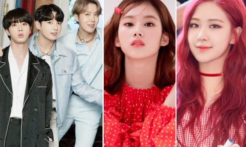 BTSジン・ジョングク・J-HOPE、TWICEサナ、BLACKPINKロゼ（右）