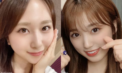 Rocket Punch 高橋朱里（左）、IZ*ONE 矢吹奈子（右）
