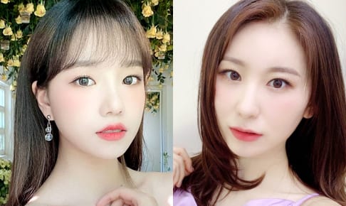 IZ*ONE ユリ（左）とチェヨン（右）