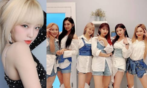 （左）IZ*ONE イェナ （右）EVERGLOW