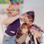 (左から）IZ*ONE イェナ、ユジン、奈子、へウォン