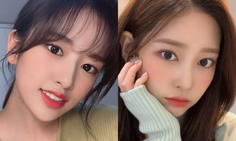 IZ*ONE（左から）アン・ユジン、キム・ミンジュ