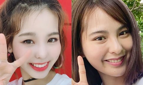 NiziU マコ（左）、マコの姉 山口厚子（右）