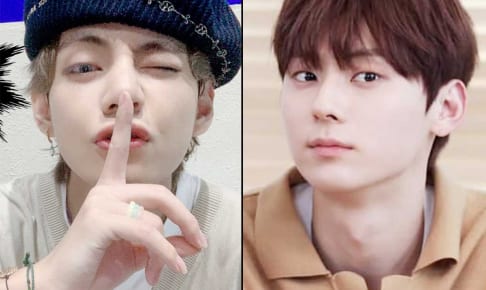 BTS V、NU'EST ミニョン（右）