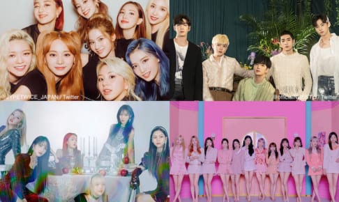 （左上）TWICE、（右上）NU'EST、（左下）GFRIEND、（右下）IZ*ONE