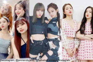 左からTWICE、BLACKPINK、Red Velvet
