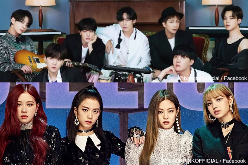 上：BTS（防弾少年団）、下：BLACKPINK