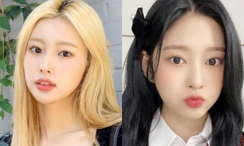 IZ*ONE へウォン（左）、ミンジュ（右）