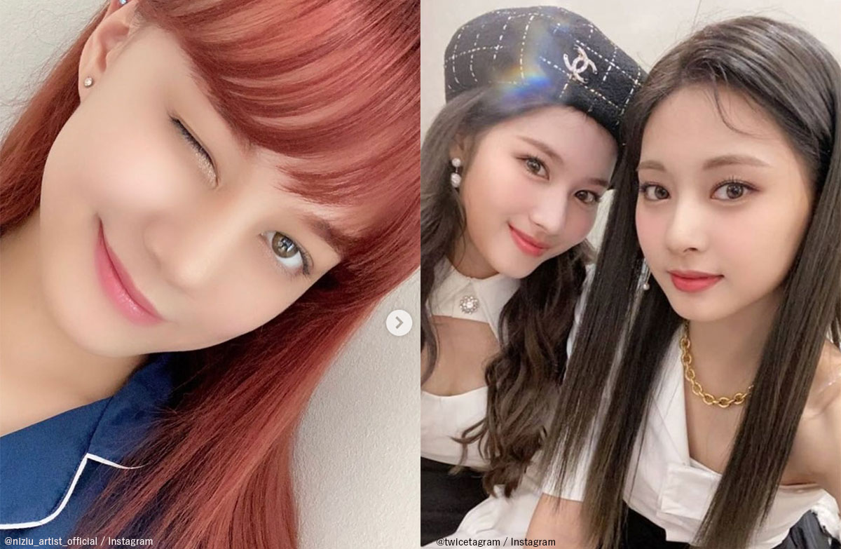 NiziU ニナ、TWICE（左から）サナ、ツウィ