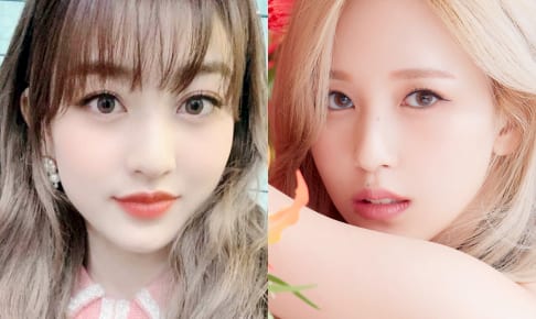 TWICE ジヒョ（左）とミナ（右）