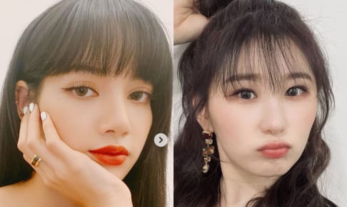 BLACKPINK リサ（左）、IZ*ONE チェヨン（右）