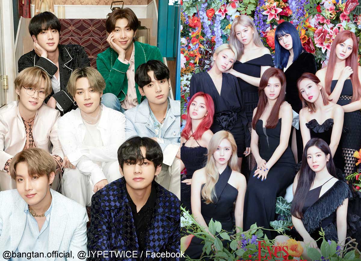 BTS、TWICE（右）