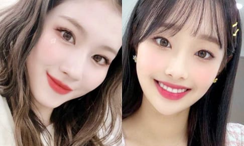 TWICE サナ、LOONA チュウ（右）