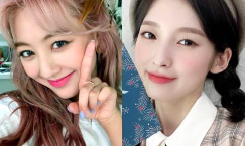 TWICE ジヒョ、OH MY GIRL アリン（右）