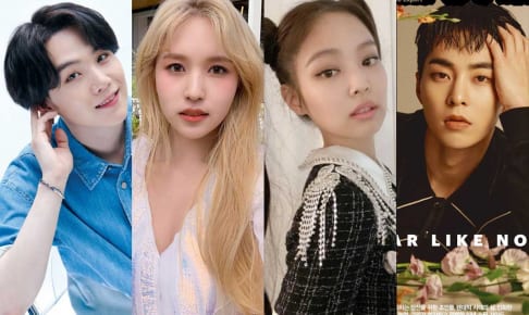 BTS シュガ、TWICE ミナ、BLACKPINK ジェニー、EXO シウミン（右）