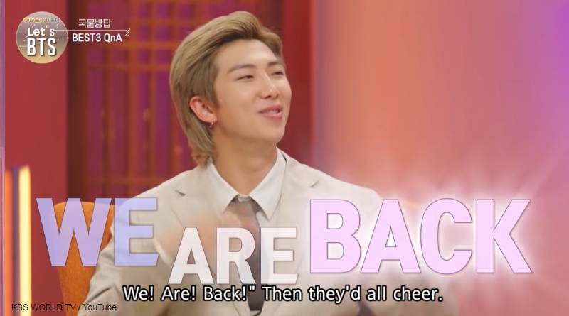“WE ARE BACK！” と叫ぶ BTS RM