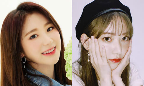 IZ*ONE 活動終了のチェヨン（左）、宮脇咲良（右）