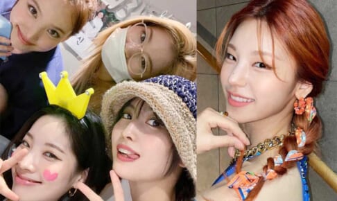 左から時計回りにTWICE ナヨン、サナ、モモ、ダヒョン、（右）ITZY イェジ