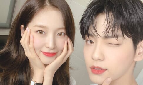 OH MY GIRL アリン（左）、TXT スビン（右）