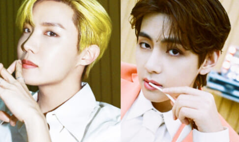 （左）BTS J-HOPE（右）V