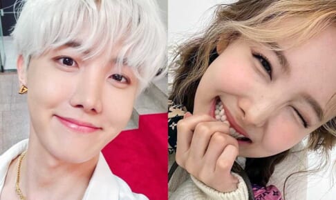 BTS J-HOPE、TWICE ナヨン（右）