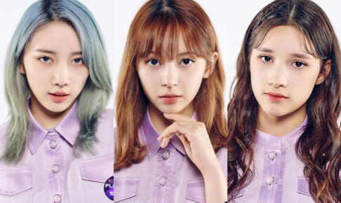 「Girls Planet 999」（左から）スー・ルイチー、坂本舞白、ヒュニン・バヒエ