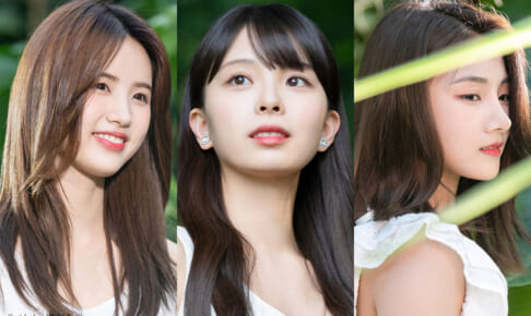 「Girls Planet 999」（左から）チョン・ジユン、川口ゆりな、ツァイ・ビーン