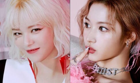 TWICE ジョンヨン、サナ（右）