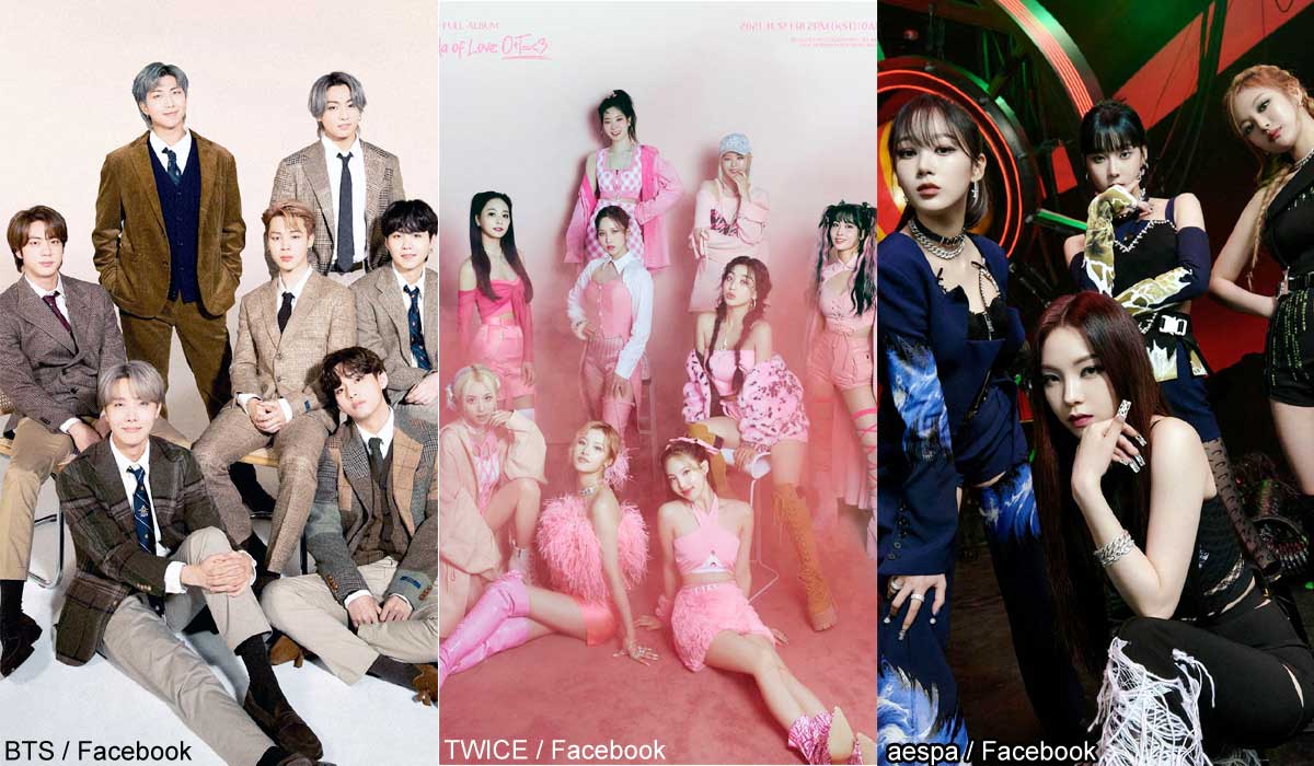 BTS、TWICE、aespa（右）