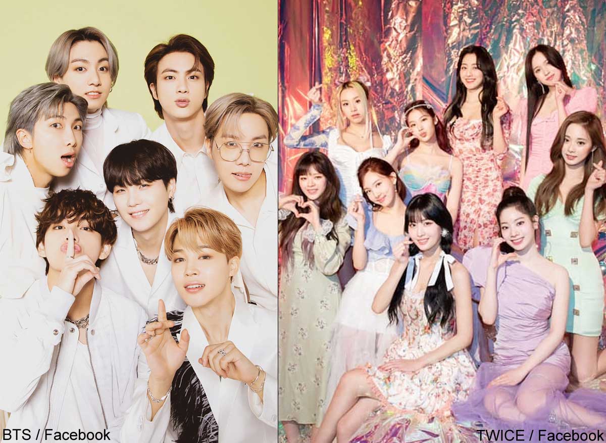 BTS、TWICE（右）