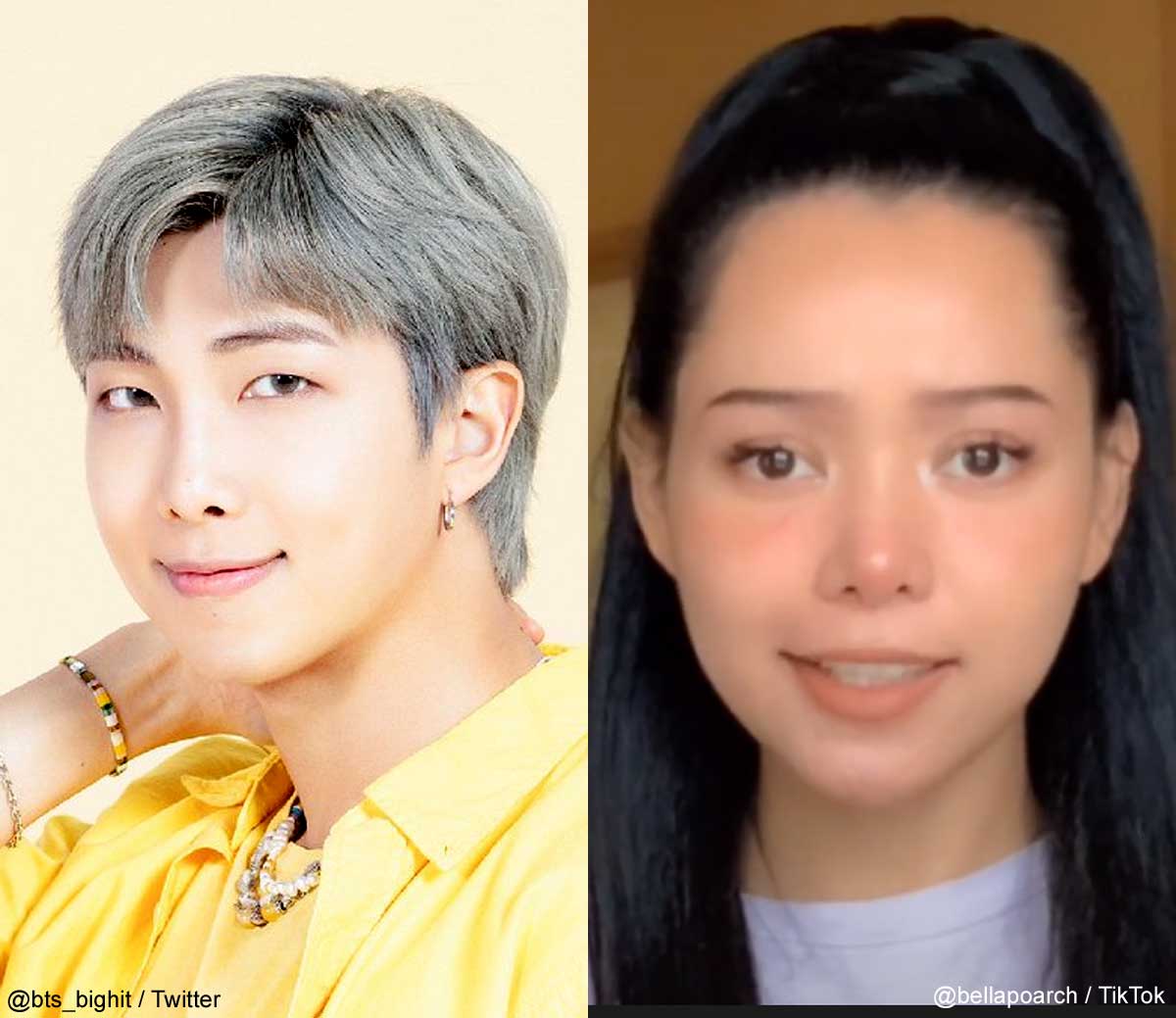 BTS RM（左）ベラ・ポーチ（右）