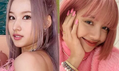 TWICE サナ、BLACKPINK リサ（右）