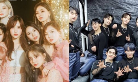 TWICE（左）、SEVENTEEN（右）