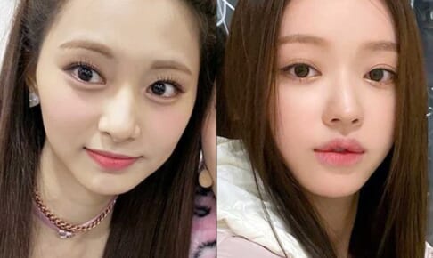 TWICE ツウィ、OH MY GIRL ユア（右）