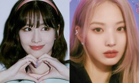 TWICE モモ（左）、NMIXX ジニ（右）