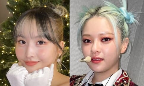 TWICE モモ（左）、ジョンヨン（右）